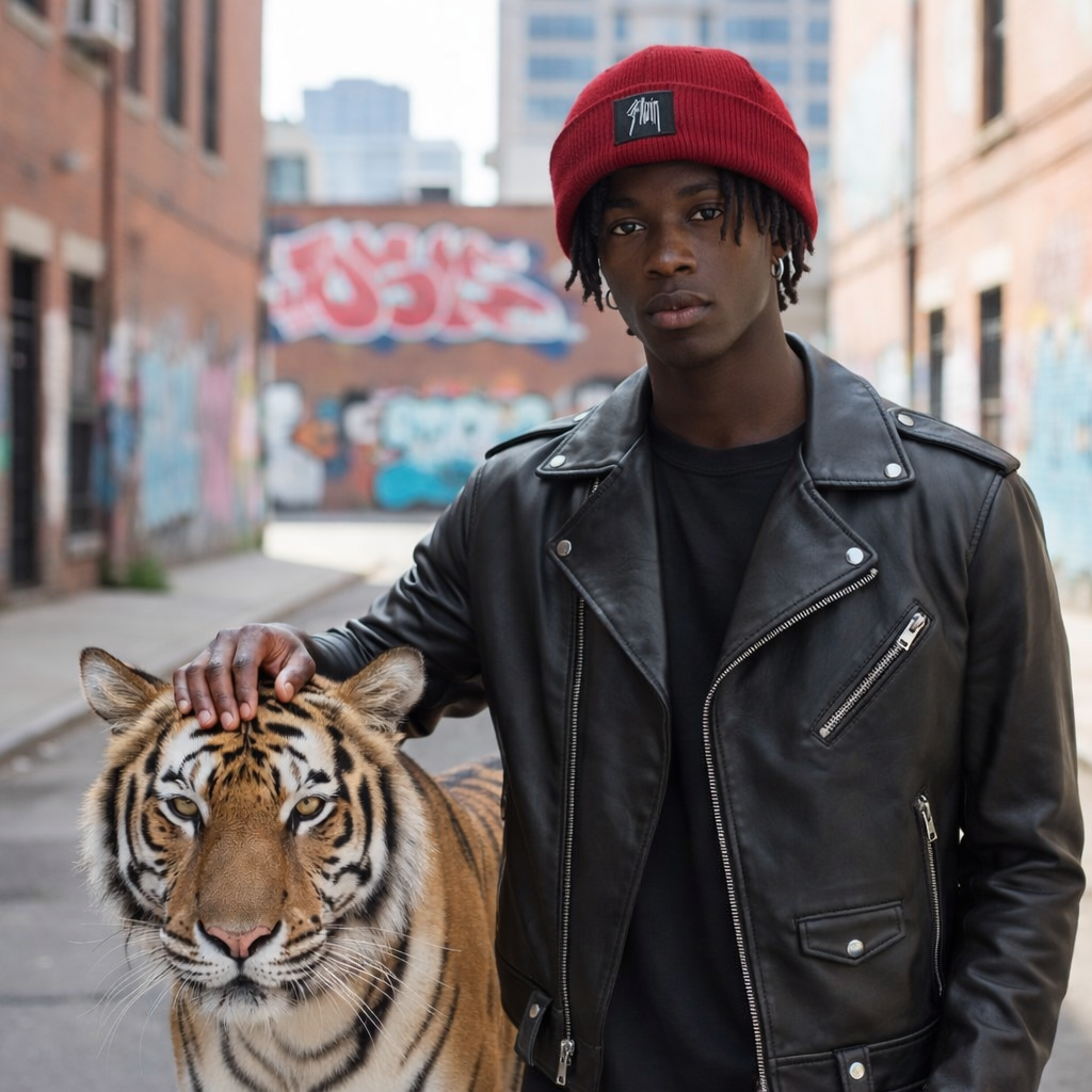 Original Cuffed Beanie - embroidered logo cube on burgundy